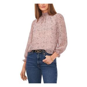 SAM AND JESS Womens Pink Lined Back Curved Hem 3/4 Sleeve Top Petites PS